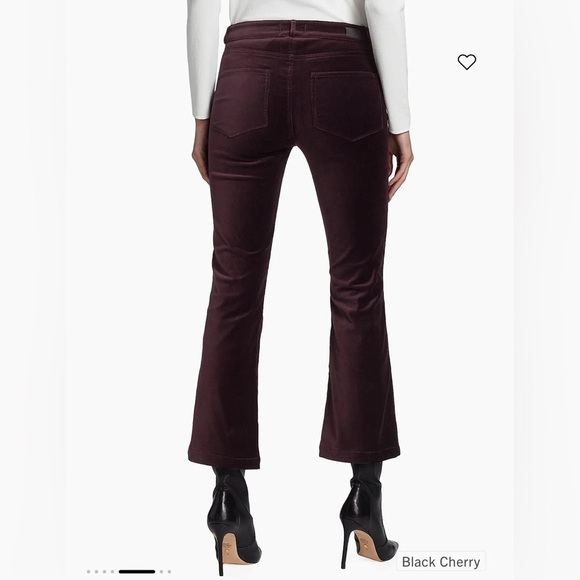 PAIGE Black Cherry Velvet Flare Pants - Picture 7 of 10